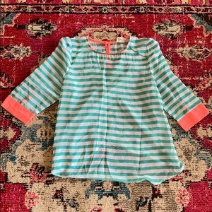 🟢3 for $10🟢 boutique neon striped blouse